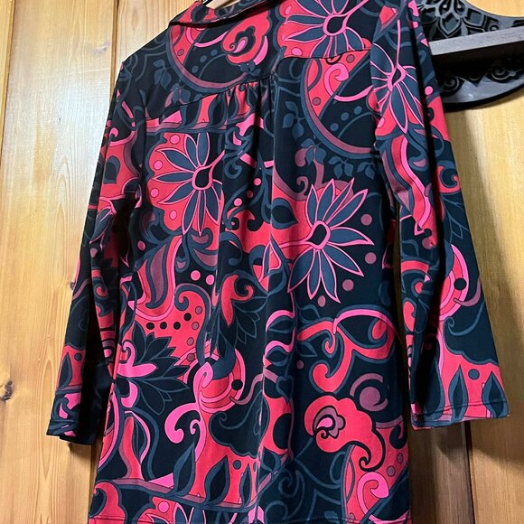 Alfani Retro Floral Tunic Top – Size Medium Office Goth - Picture 5 of 5